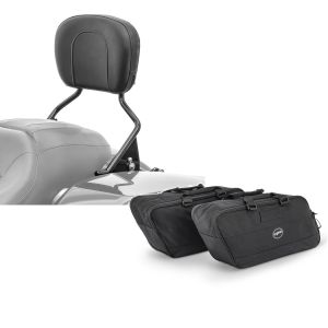 Set: Sissybar Harley Street Glide 09-19 Craftride Fast Driver-M schwarz + Koffer Innentaschen für Harley Street Glide 06-21 Craftride BG1 Paar_1