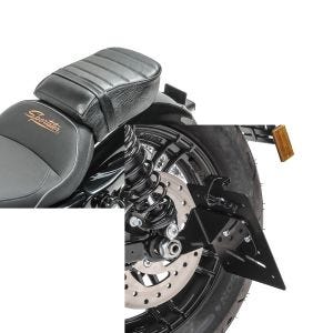 Set: Sozius Sitz mit Polsterung für Harley Sportster Forty-Eight 48/ 883 Iron Craftride + Kennzeichenhalter seitlich S für Harley Sportster Forty-Eight 48 10-20 schwarz Craftride_1