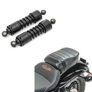 Set: Stoßdämpfer 11 Zoll Harley Sportster 883 Iron Federbeine von Craftride schwarz + Sozius Sitz mit Polsterung für Harley Sportster Forty-Eight 48/ 883 Iron Craftride_1