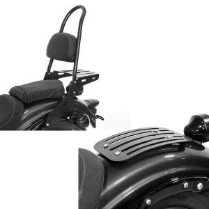 Set: Sissybar Yamaha XV 950 / R 14-20 Craftride Rider-L inkl. Gepäckträger schwarz + Gepäckträger für Yamaha XV 950 / R 14-20 Solo Rack L1 Gepäckbrücke Craftride_1