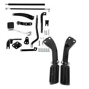 Set: Vorverlegte Fussrastenanlage für Harley Davidson Dyna Street Bob 06-17 Craftride RR1 + Sozius Fussrasten Set mit Halter für Harley Dyna Street Bob 06-17 BL1 schwarz Craftride_1
