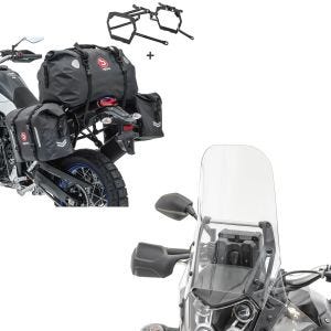 Set: Satteltaschen Set WP8 für Yamaha Tenere 700 19-21 mit Hecktasche und Kofferträger Bagtecs + Tourenscheibe für Yamaha Tenere 700 19-21 Airoad Windschild klar_1