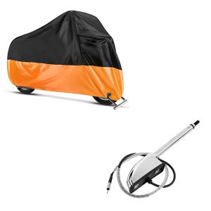 Set: Antenne für Honda Goldwing 1800 01-16 Radio Audio Navi GPS Antennen-Kit Craftride + Abdeckplane Honda Gold Wing 1500 / 1800 Craftride XXXXL in schwarz-orange_1