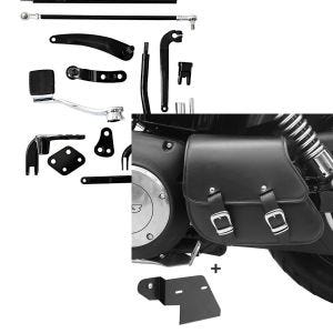 Set: Vorverlegte Fussrastenanlage für Harley Dyna Modelle 06-17 Craftride RR1 + Schwingentasche + Halter für Harley Dyna Street Bob 06-17 Craftride_1