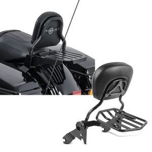 Set: Sissy Bar CXS Fix für Harley Street Glide 14-21 mit Gepäckträger schwarz Craftride + Sissybar Harley Street Glide (FLHX) 09-21 Craftride Fast Driver-L Flex inkl. Gepäckträger schwarz_1