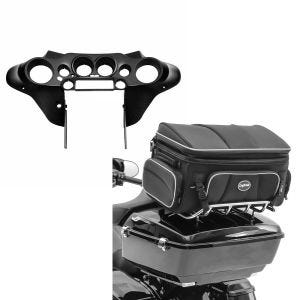 Set: Innenverkleidung Batwing für Harley Electra Glide Ultra Classic 96-13 schwarz glänzend Craftride + Hecktasche für Harley Davidson Electra Glide Ultra Classic Topcase Tasche Craftride TT1 73Ltr_1