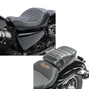 Set: Solo Sitz für Harley Sportster Forty-Eight 48 10-20 Craftride SR4 Sitzbank + Sozius Sitz mit Polsterung für Harley Sportster Forty-Eight 48/ 883 Iron Craftride_1