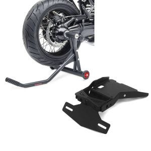 Set: Einarmständer BMW R NineT Pure 17-21 Montageständer ConStands Single-Racing schwarz matt + Kennzeichenhalter für BMW R NineT / Pure 14-21 Nummernschildhalter Zaddox NH1_1
