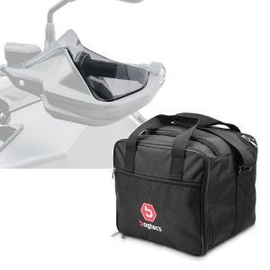 Set: Handprotektoren Verlängerung für BMW R 1200 GS 13-18 Motoguard rauchgrau + Innentasche Aluminium Topcase für BMW R 1250 GS / 1200 GS /Adventure 04-21 Alukoffer Bagtecs MT1_1