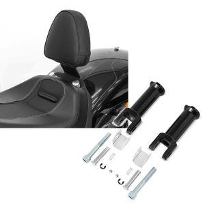 Set: Fahrer Sissybar für Harley Davidson Breakout / 114 18-21 Fahrer Rückenlehne Craftride + Sozius Fussrasten-Halter für Harley Davidson Softail 18-21 Craftride schwarz_1