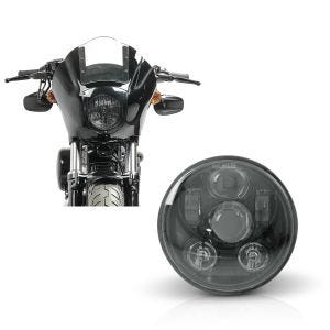 Sett: Lampemaske MG8 egnet for Dyna Street Bob 06-17 lampekappe klar Craftride + frontlys LED 5,75 tommer egnet for Dyna Street Bob 06-17 svart fra Craftride