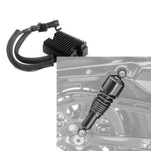 Set: Spannungsregler für Harley-Davidson Sportster 883 Iron 09-13 Gleichrichter Laderegler Craftride + Stoßdämpfer 10,5 Zoll Harley Sportster 883 Iron 09-20 Federbeine von Craftride schwarz_1