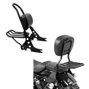 Set: Sissybar Harley Davidson Sportster 883 Iron 09-20 Craftride Fast Rider-M inkl. Gepäckträger schwarz + Sissybar Harley Sportster 883 Iron (XL 883 N) 09-20 Craftride Fast Driver-S inkl. Gepäckträger schwarz_1