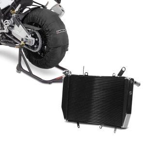 Set: Reifenwärmer Set für Yamaha YZF-R6 YZF-R1 ConStands Laguna Seca 60-80°C schwarz + Wasserkühler für Yamaha YZF-R6 08-16 Radiator Kühler_1