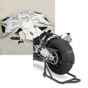 Set: Verkleidung für Yamaha YZF-R1 04-06 Zaddox ABS Vollverkleidung Rennverkleidung + Reifenwärmer Set für Yamaha YZF-R6 YZF-R1 ConStands Laguna Seca 60-80°C schwarz_1
