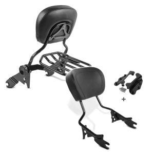 Set: Sissybar Harley Street Glide (FLHX) 09-21 Craftride Fast Driver-L Flex inkl. Gepäckträger schwarz + Sissybar für Harley Street Glide 09-13 Craftride mit Docking Kit schwarz_1