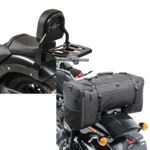 Set: Sissy Bar XS3 für Kawasaki Vulcan S / Café 15-20 mit Gepäckträger schwarz Craftride + Hecktasche für Kawasaki Vulcan S / Café SQ1 Craftride 52l schwarz_1