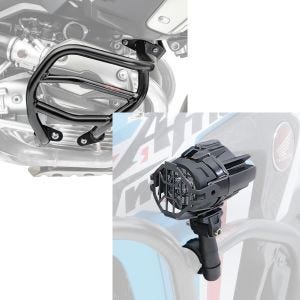 Set: Sturzbügel XL für BMW R 1200 GS 04-12 Motoguard Schutzbügel + LED Zusatzscheinwerfer Set für BMW R 1200 GS / Adventure Lumitecs S22X_1