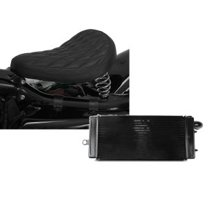 Set: Solo Federsattel für Honda Shadow VT 750 / 600 C BR11 Craftride + Wasserkühler für Honda Shadow VT 750 C 97-03 Radiator Kühler_1
