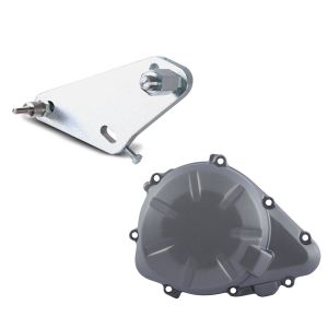 Set: Adapterplatte für ConStands Power Kawasaki Z 900 17-21 + Motordeckel für Kawasaki Z 900 ABS 17-19 Limadeckel Craftride grau_1