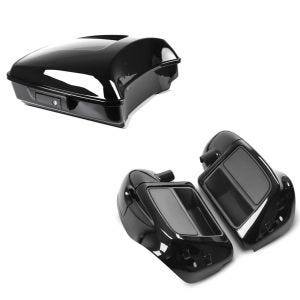 Set: Topcase Razor für Harley Street Glide 14-21 schwarz LB Craftride + Beinschild für Harley Davidson Street Glide 14-21 Craftride belüftet schwarz_1