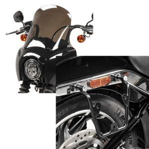 Set: Lampenmaske MG5 für Harley Softail Street Bob 18-20 Lampen Verkleidung rauchgrau Craftride + Satteltaschenhalter für Harley Softail Street Bob 18-21 links-rechts Craftride_1