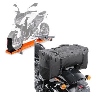 Set: Rangierschiene Harley Rocker / C ConStands Smart-Mover mit Wippe orange + Hecktasche für Harley Rocker / C (FXCWC) SQ1 Craftride 52l schwarz_1