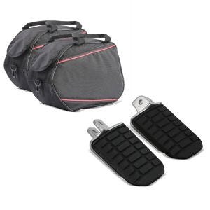 Set: Seitenkoffer Innentaschen 2x20L für Honda Gold Wing 1800 / 1500 + Fahrer Fussrasten für Honda Goldwing GL 1800 01-16 Vorne Craftride_1