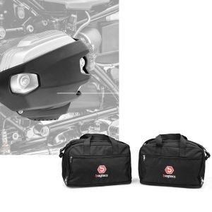 Set: Zylinderschutz für BMW R 1200 GS / Adventure 10-13 Ventildeckelschutz Motoguard CP4 + Alukoffer Innentaschen für BMW R 1250 / 1200 GS / Adventure 04-21 Koffer Taschen Bagtecs MS1_1