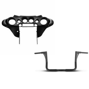 Set: Innenverkleidung Batwing für Harley Street Glide 06-13 schwarz glänzend Craftride + Lenker Ape Hanger 12" für Harley Street Glide 06-21 schwarz Craftride_1