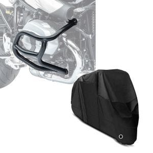 Set: Sturzbügel für BMW R NineT Scrambler 16-21 Motoguard Schutzbügel + Abdeckplane BMW R NineT / Pure / Scrambler  R 80 GS / R Craftride XL in schwarz_1