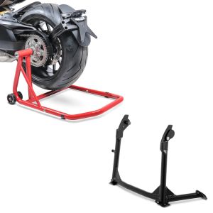 Set: Hauptständer Ducati Multistrada 1200 / S 10-14 Mittelständer ConStands in schwarz + Einarmständer Ducati Multistrada 1200 10-17 Montageständer ConStands Single-Classic rot_1