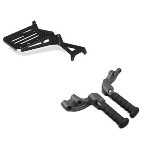 Set: Gepäckträger für Indian Scout / Sixty 15-21 Gepäckbrücke Craftride schwarz + Sozius Fussrasten Set mit Halter für Indian Scout, Sixty, Bobber 15-19 Craftride_1