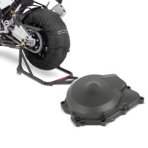Set: Reifenwärmer Set für Yamaha YZF-R6 YZF-R1 ConStands Laguna Seca 60-80°C schwarz + Lichtmaschinendeckel für Yamaha YZF-R6 06-19 Limadeckel Motordeckel_1