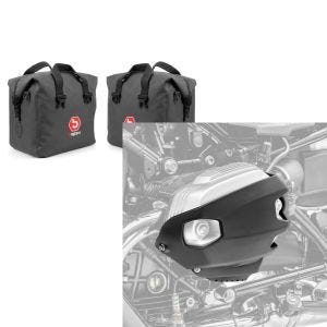 Set: Aluminium Koffer Innentasche für BMW R 1200 GS / Adventure 04-18 rechts und links Bagtecs + Zylinderschutz für BMW R 1200 GS / Adventure 10-13 Ventildeckelschutz Motoguard CP4_1