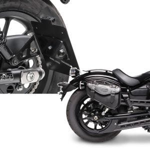 Set: Kennzeichenhalter seitlich M für Honda Rebel 500 17-21 schwarz Craftride + Satteltasche Honda Rebel 500 Craftride Arizona 3Ltr rechts in schwarz_1