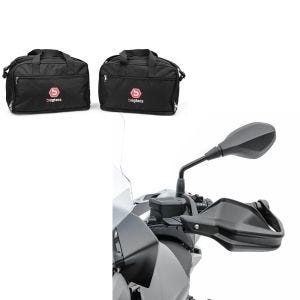 Set: Alukoffer Innentaschen für BMW R 1250 / 1200 GS / Adventure 04-21 Koffer Taschen Bagtecs MS1 + Handprotektoren für BMW R 1200 GS 13-18 Handschutz Motoguard schwarz_1