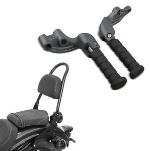Set: Sissybar für Indian Scout / Sixty 15-21 Craftride Fast Rider-M schwarz + Sozius Fussrasten Set mit Halter für Indian Scout, Sixty, Bobber 15-19 Craftride_1