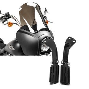 Set: Lampenmaske MG5 für Harley Dyna Street Bob 06-17 Lampen Verkleidung schwarz matt-rauchgrau Craftride + Sozius Fussrasten Set mit Halter für Harley Dyna Street Bob 06-17 BL1 schwarz Craftride_1