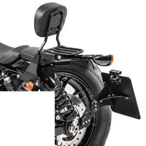 Set: Sissybar Harley Sportster 883 Iron (XL 883 N) 09-20 Craftride Fast Driver-S inkl. Gepäckträger schwarz + Seitlicher Kennzeichenhalter für Harley Sportster 883 Iron 09-20 Craftride schwarz_1
