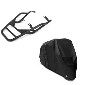 Set: Gepäckträger für BMW R NineT Scrambler 16-21 Gepäckbrücke Craftride GT1 + Abdeckplane BMW R NineT / Pure / Scrambler  R 80 GS / R Craftride XL in schwarz_1