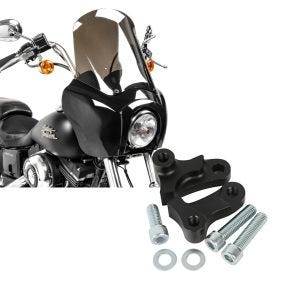 Set: Frontverkleidung für Harley Dyna Street Bob 06-17 Craftride MG5 mit Scheibe schwarz-rauchgrau + Tieferlegungskit 1,75" Zoll für Harley Dyna Street Bob 06-17 Tieferlegung Craftride_1