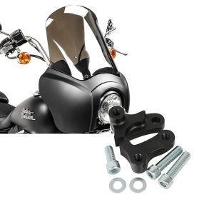 Set: Frontverkleidung für Harley Dyna Street Bob 06-17 Craftride MG5 mit Scheibe schwarz-matt rauchgrau + Tieferlegungskit 1,75" Zoll für Harley Dyna Street Bob 06-17 Tieferlegung Craftride_1