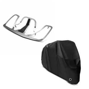 Set: Gepäckträger New Style Honda Goldwing GL 1800 01-16 chrom Craftride + Abdeckplane Honda Gold Wing 1500 / 1800 Craftride XXXXL in schwarz_1