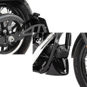 Set: Seitlicher Kennzeichenhalter für Harley Davidson Dyna Street Bob 06-17 CRB Craftride schwarz + Bugspoiler für Harley Davidson Dyna Street Bob 06-17 Craftride_1
