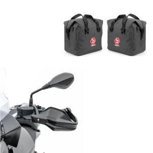 Set: Aluminium Koffer Innentasche für BMW R 1200 GS / Adventure 04-18 rechts und links Bagtecs + Handprotektoren für BMW R 1200 GS 13-18 Handschutz Motoguard schwarz_1