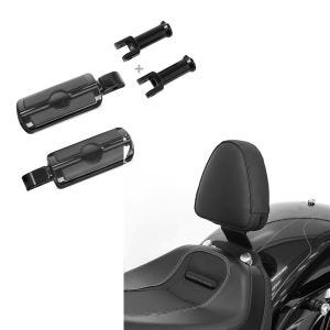 Set: Sozius Fussrasten mit Halter für Harley Softail 18-21 Craftride SF6 schwarz + Fahrer Sissybar für Harley Davidson Breakout / 114 18-21 Fahrer Rückenlehne Craftride_1