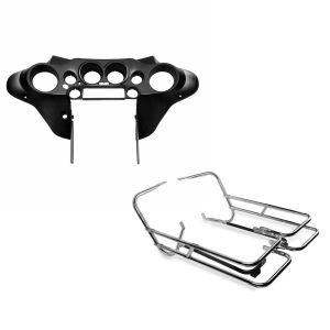 Set: Innenverkleidung Batwing für Harley Electra Glide Ultra Classic 96-13 schwarz glänzend Craftride + Kofferträger Twin Rail für Harley Electra Glide Ultra Classic 97-08 Schutzbügel Craftride_1