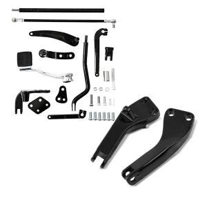 Set: Vorverlegte Fussrastenanlage für Harley Dyna Modelle 06-17 Craftride RR1 + Sozius Fussrasten-Halter für Harley-Davidson Dyna Street Bob 06-17 schwarz Craftride_1
