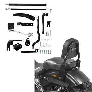 Set: Vorverlegte Fussrastenanlage für Harley Dyna Modelle 06-17 Craftride RR1 + Sissy Bar CSS Fix für Harley Dyna Street Bob 09-17 schwarz Craftride_1